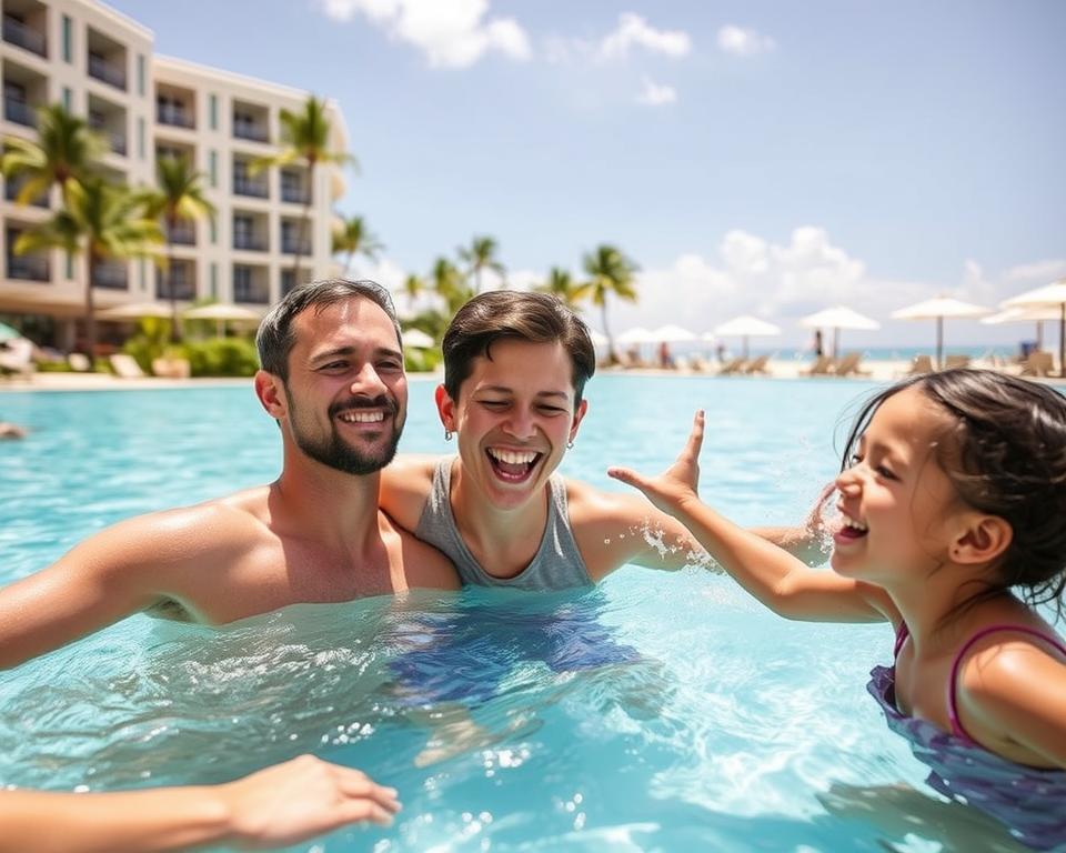 Family enjoying affordable world travel vacation booked through MWR Life